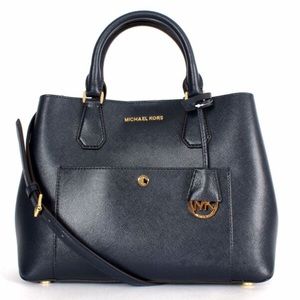 Michael Kors Greenwich Large Saffiano Leather Tote in Navy 30S5GGRT3U